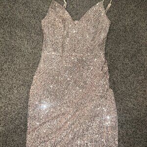 Rose Gold Sequins Dress Small